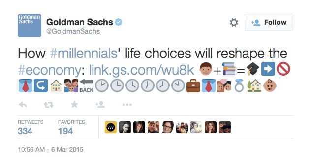 Emoji Marketing Example Goldman Sachs